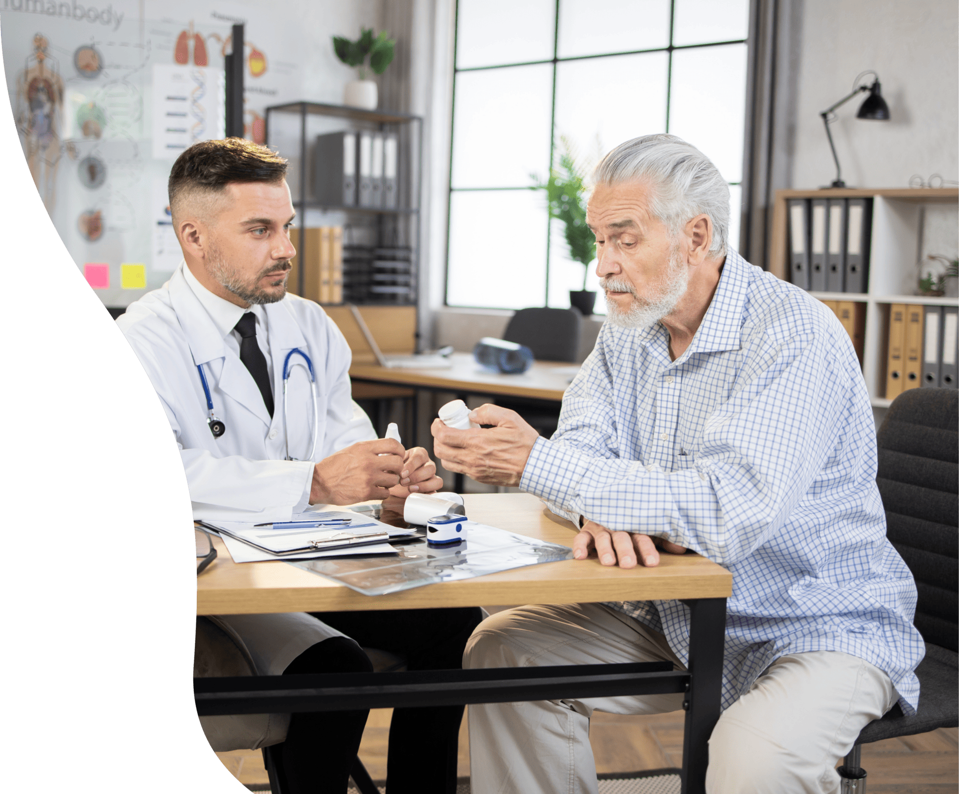 Doctor and old patient Doctor and old patient